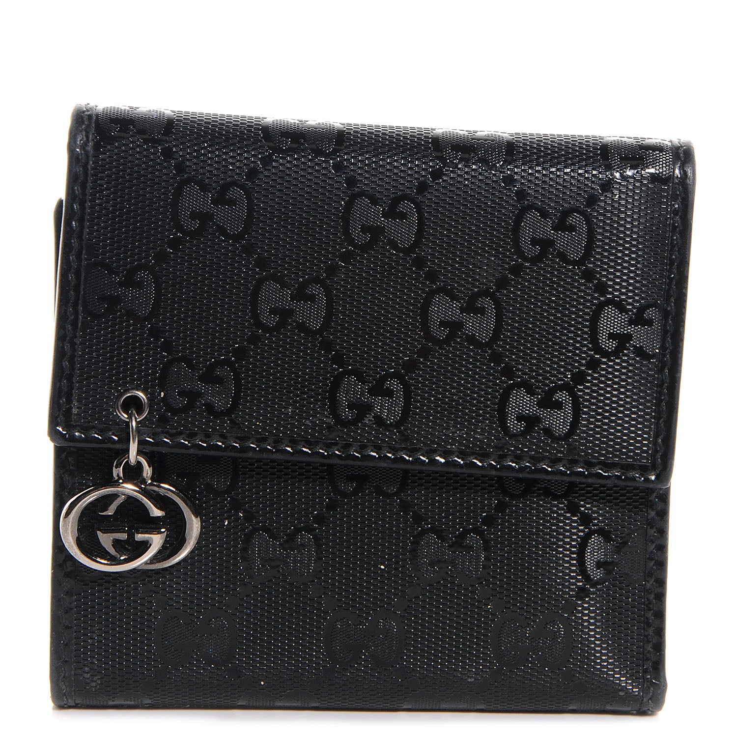 Gucci Imprime Monogram GG Pierce Tri Fold Wallet Black 1 of 7