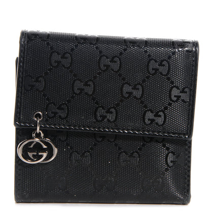 Gucci Imprime Monogram GG Pierce Tri Fold Wallet Black 1 of 7