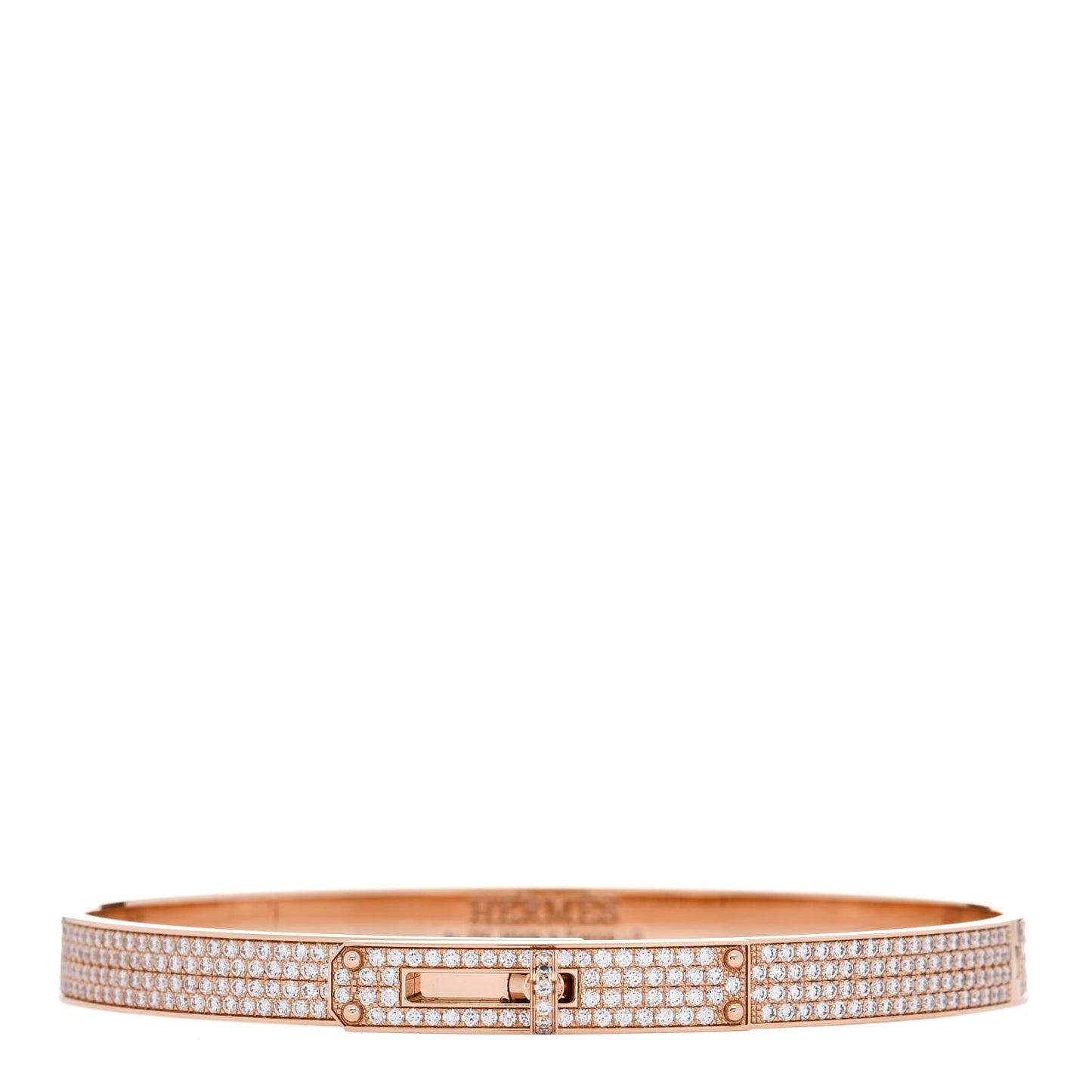 18K Rose Gold Diamond PM Kelly Full Pave Bracelet LG