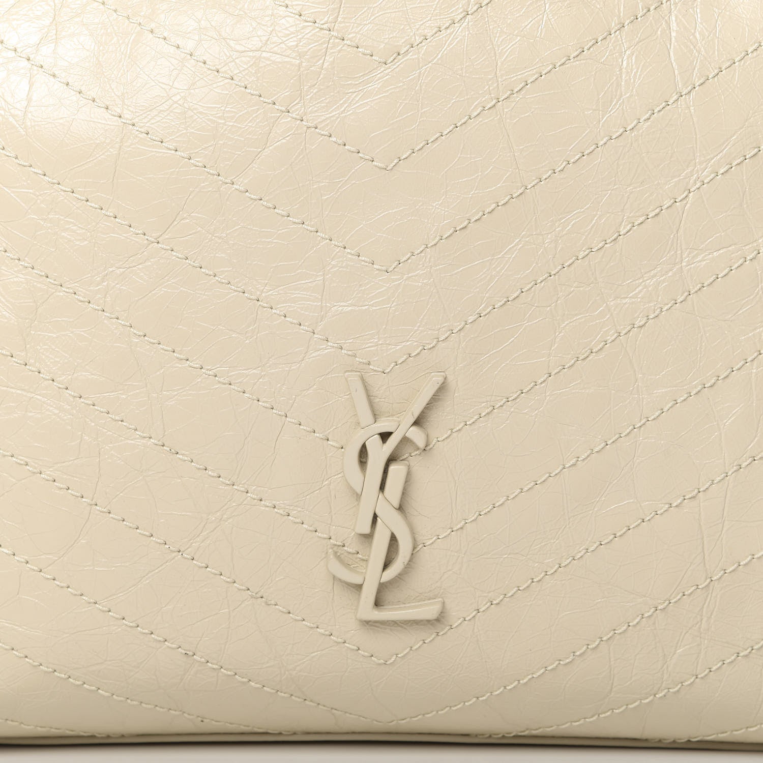 Saint Laurent Crinkled Calfskin Matelasse Monogram Niki Shopper Tote Crema Soft 10 of 10
