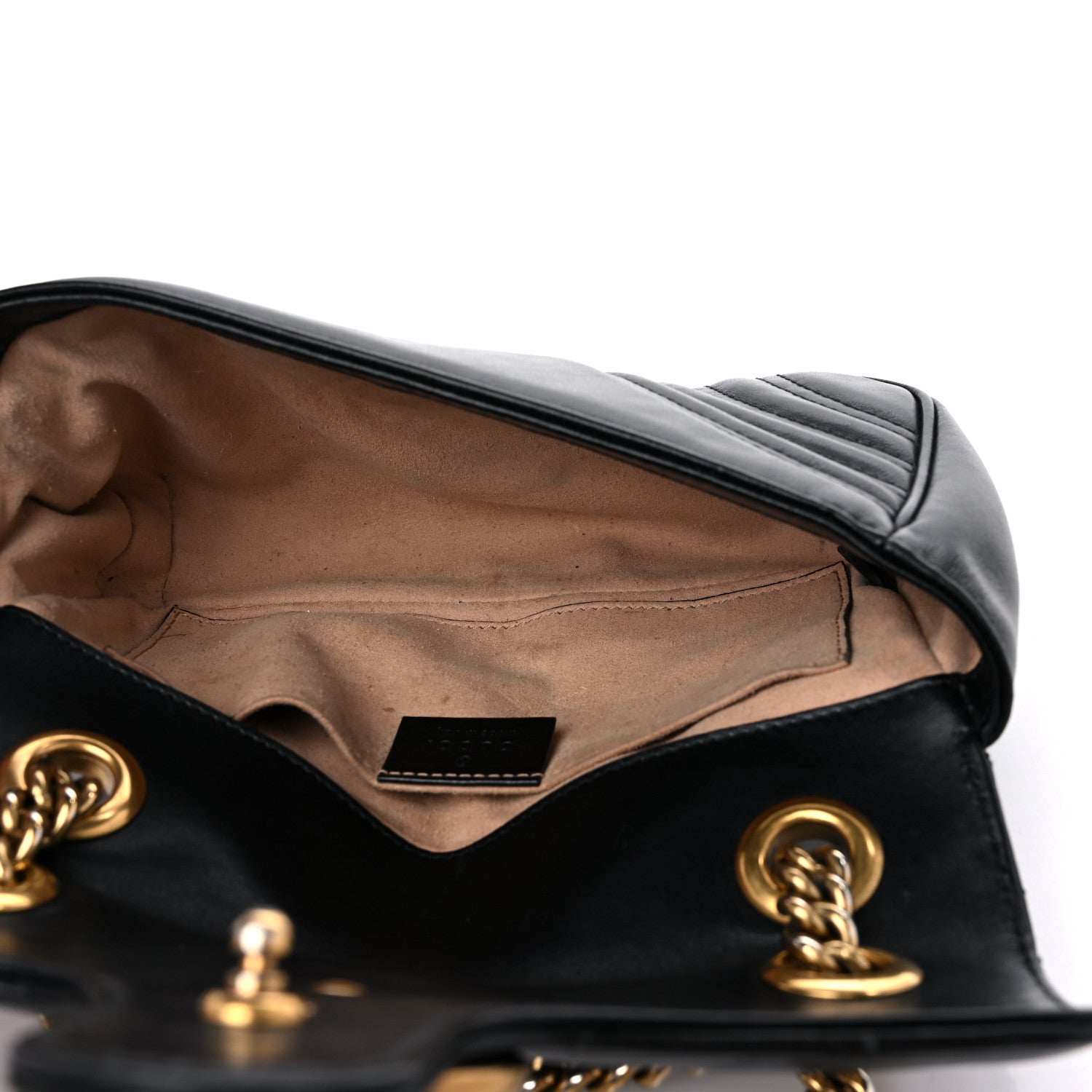 Gucci Calfskin Matelasse Mini GG Marmont Shoulder Bag Black 5 of 15