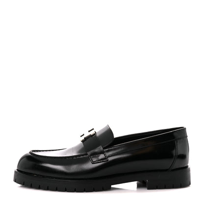 Hermes Calfskin Womens Faubourg Loafers 37 Black 1 of 10