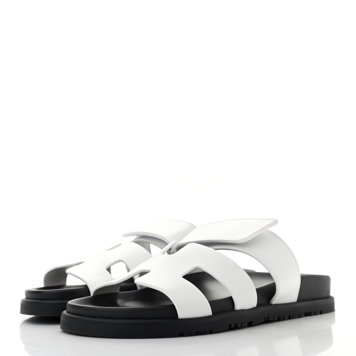 Hermes Calfskin Womens Chypre Sandals 36.5 White 3 of 8