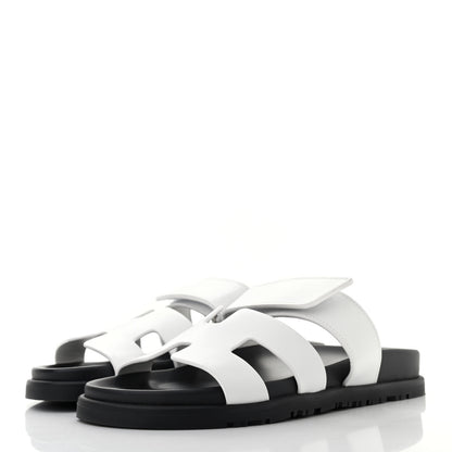 Hermes Calfskin Womens Chypre Sandals 36.5 White 3 of 8