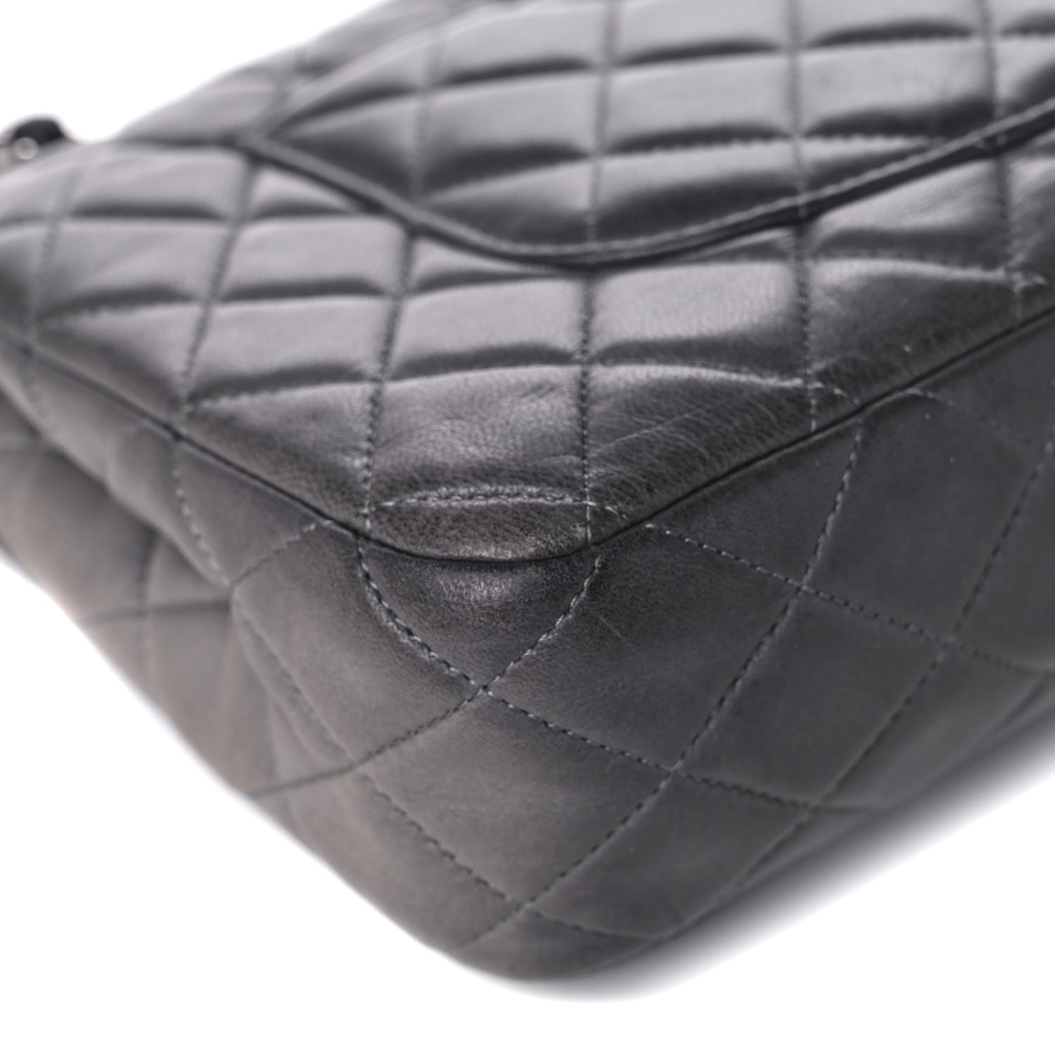 Chanel Lambskin Quilted Medium Double Flap Dark Grey 9 of 26