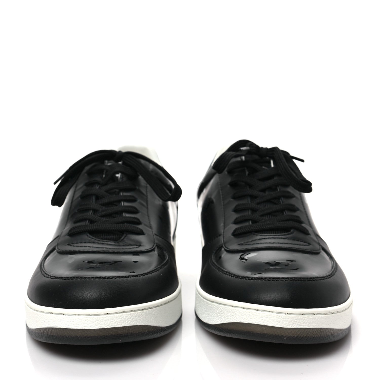 Louis Vuitton Calfskin Monogram Mens Rivoli Sneakers 8.5 Black 2 of 8