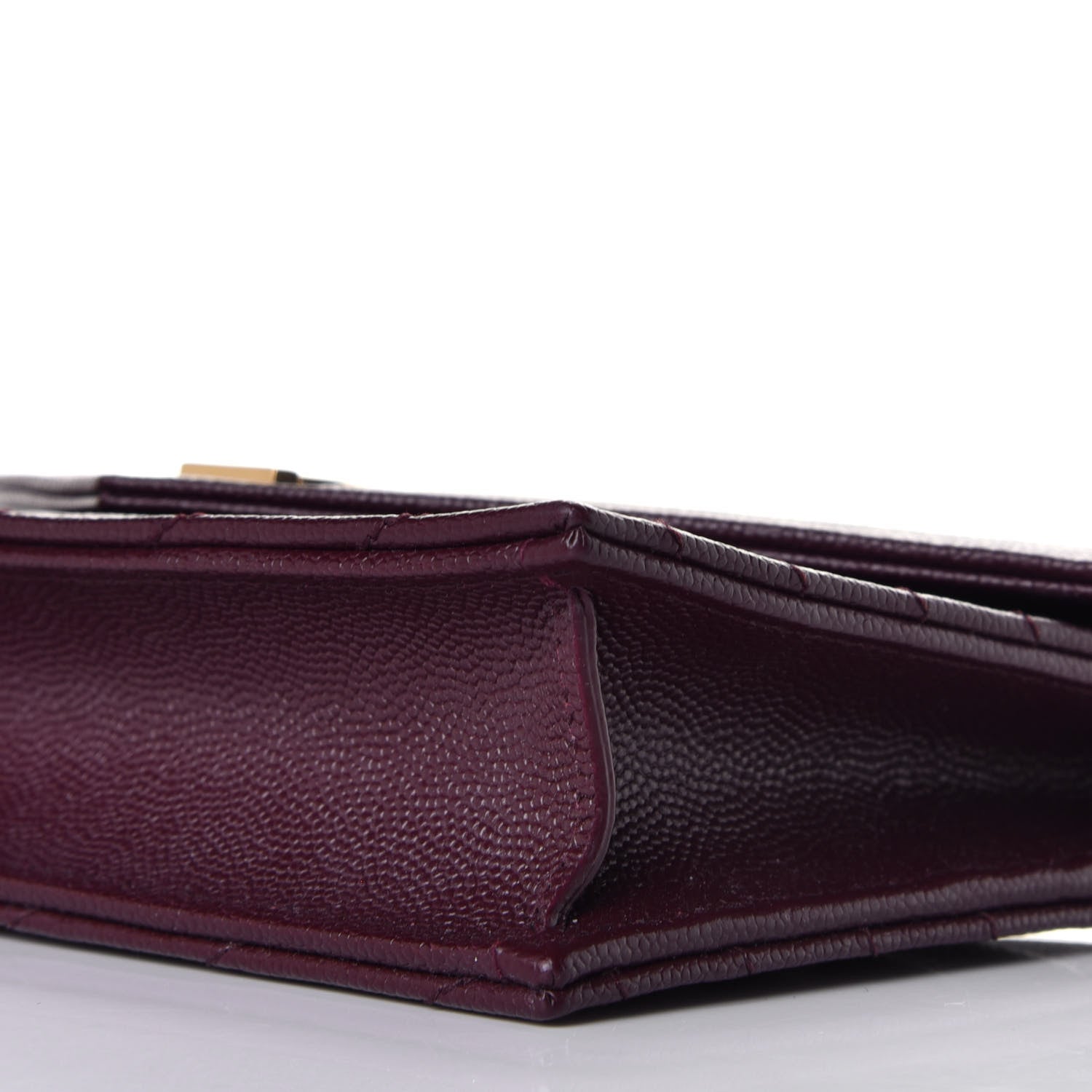 Saint Laurent Grain De Poudre Matelasse Chevron Monogram Envelope Chain Wallet Rouge Legion 8 of 9