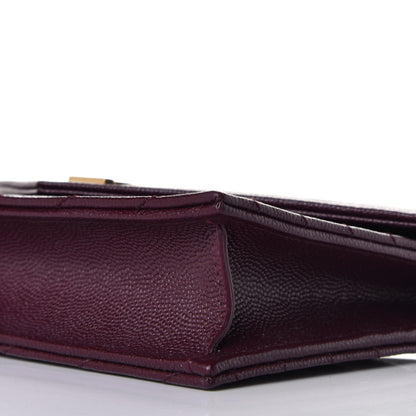 Saint Laurent Grain De Poudre Matelasse Chevron Monogram Envelope Chain Wallet Rouge Legion 8 of 9