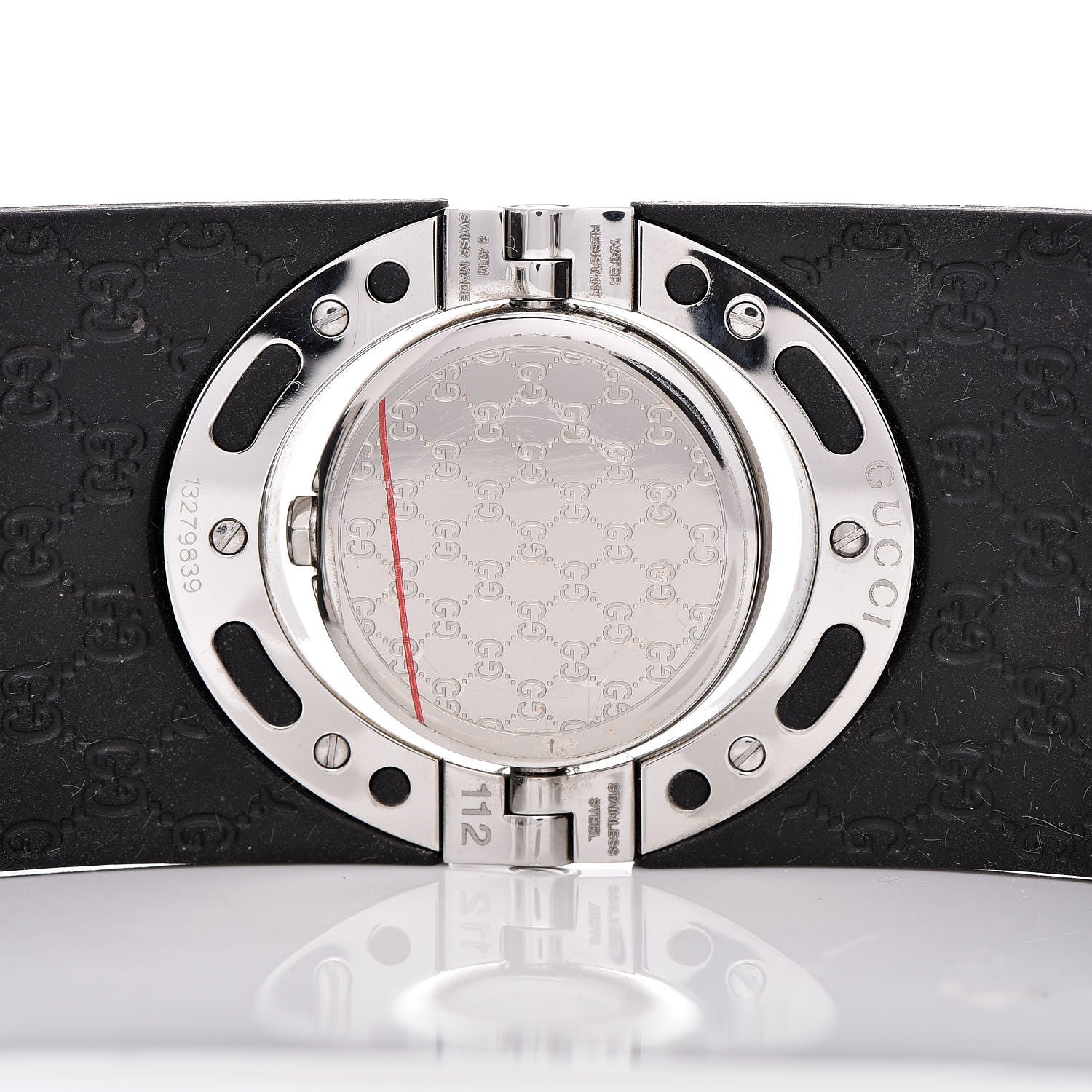 Gucci Stainless Steel Rubber 33mm Twirl Quartz Watch Black 5 of 6