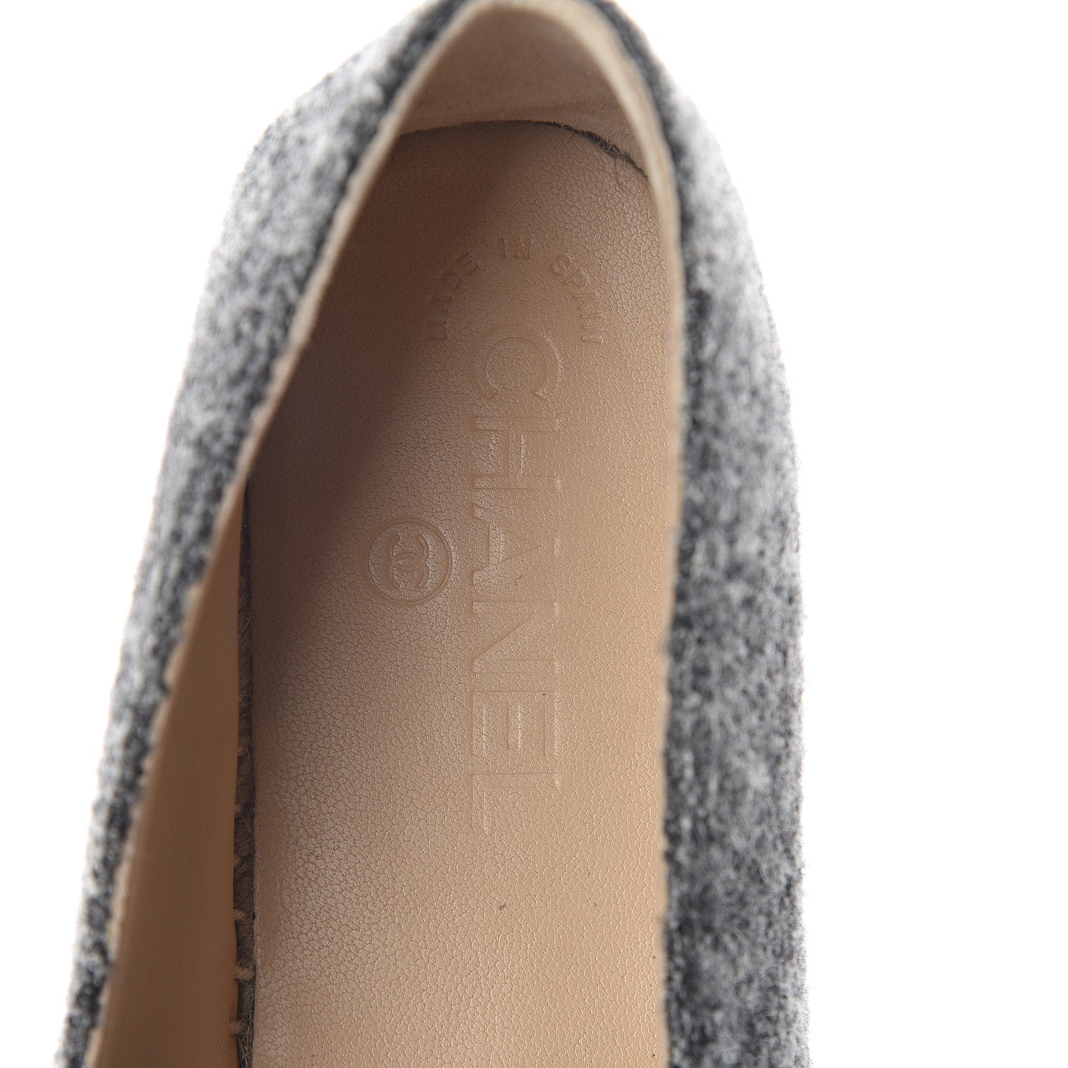 Chanel Tweed Velvet CC Espadrilles 40 Grey Black 5 of 7