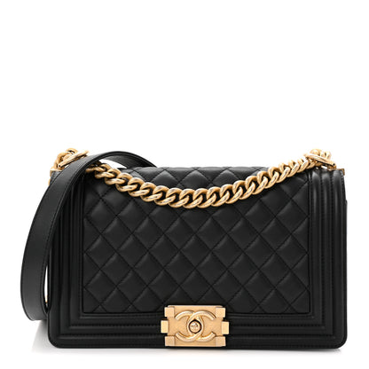 Chanel Lambskin Quilted Medium Boy Flap Black 1 of 11