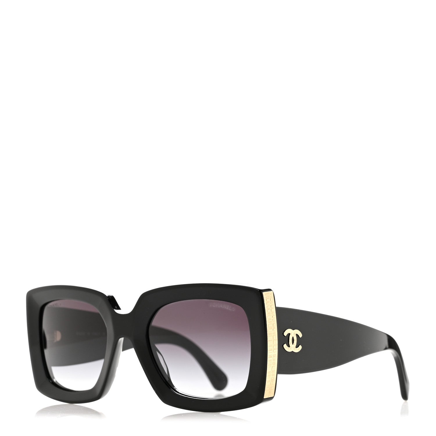 Chanel Acetate Rectangle Sunglasses 5435-A Black 1 of 8