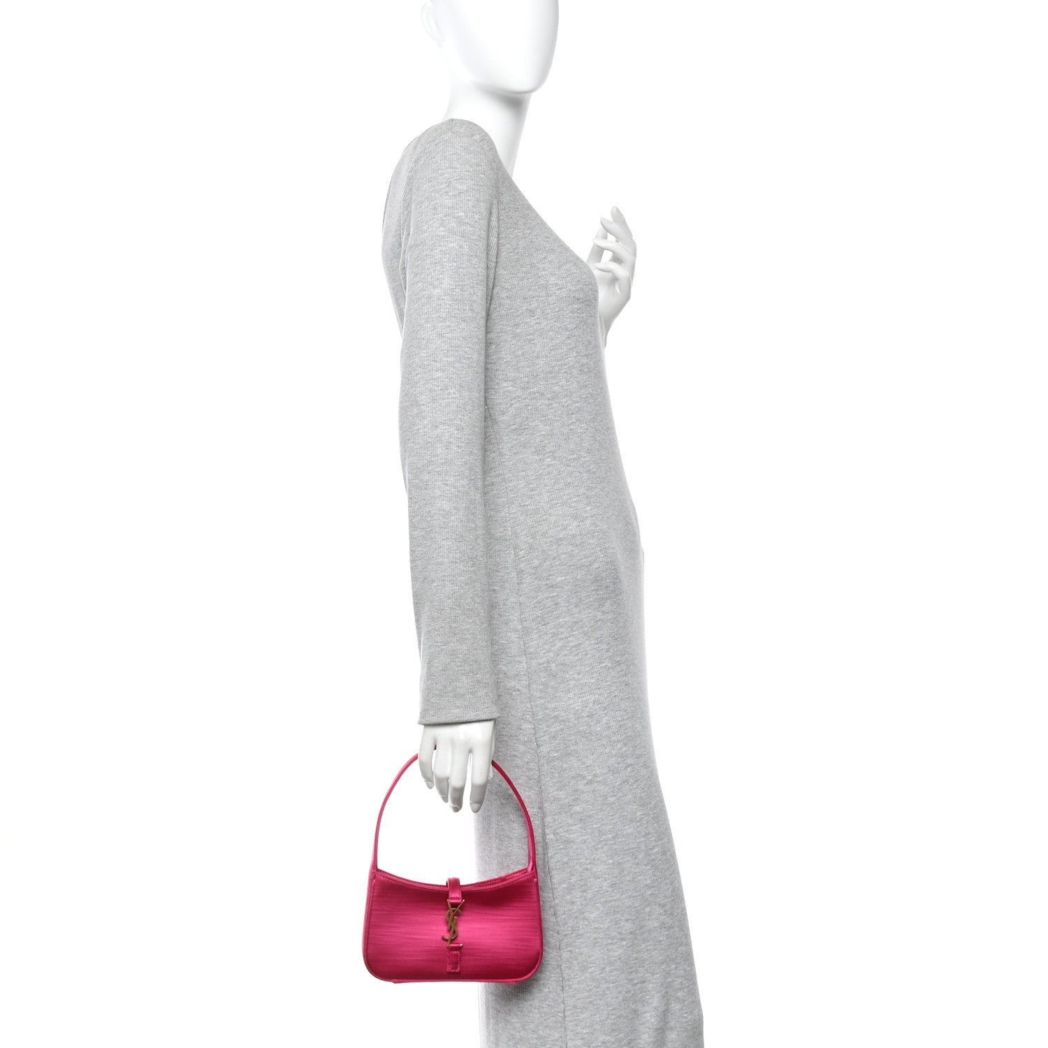 Saint Laurent Satin Le 5 A 7 Mini Hobo Guava Pink 2 of 10