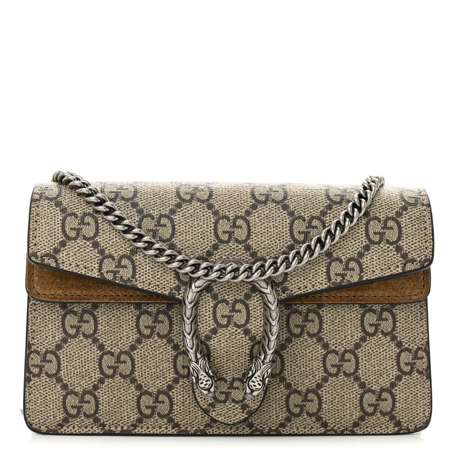 Gucci GG Supreme Monogram Super Mini Dionysus Shoulder Bag Taupe 1 of 11