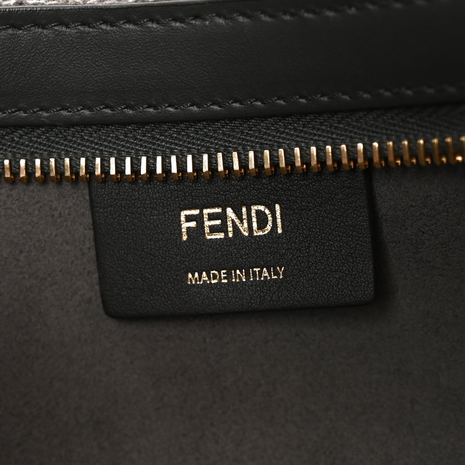 Fendi Chenille Vitello King Plexiglass FF O'Lock Swing Anthracite Asfalto 6 of 10