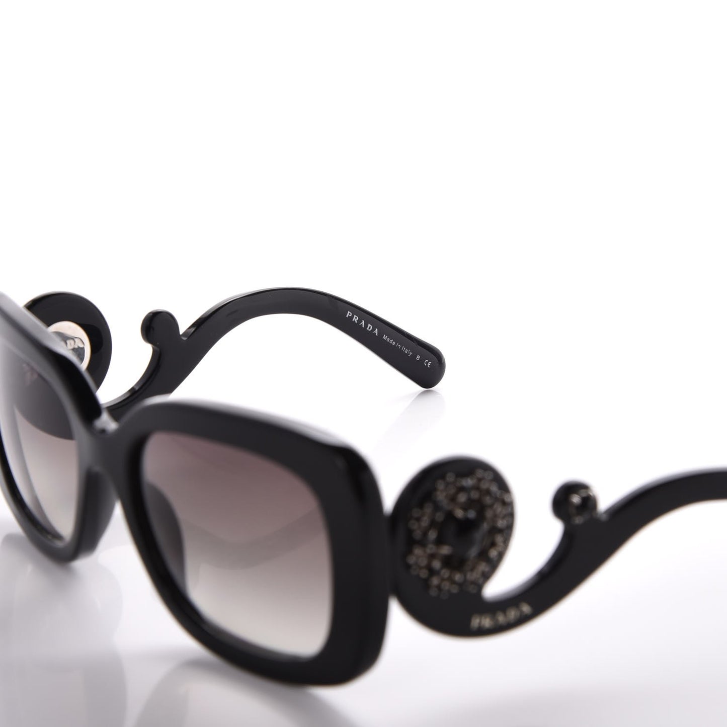 Crystal Ornate Square Baroque Sunglasses SPR 33P Black