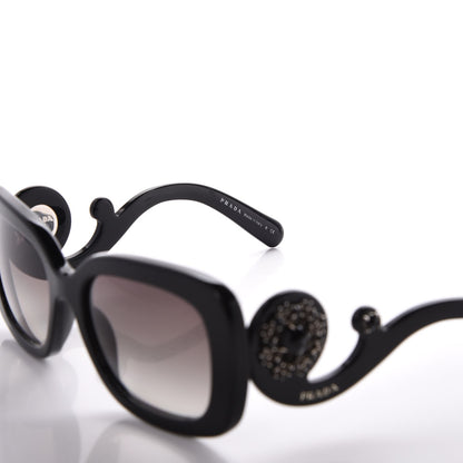 Prada Crystal Ornate Square Baroque Sunglasses SPR 33P Black 5 of 9