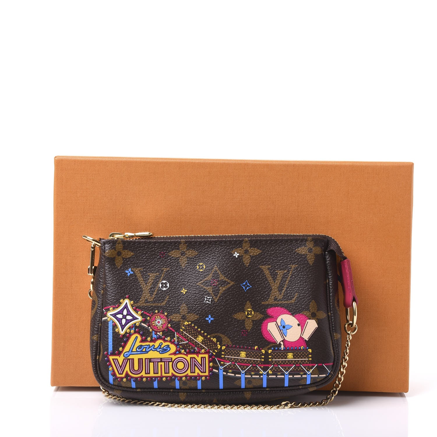 Louis Vuitton Monogram 2020 Christmas Animation Roller Coaster Mini Pochette Accessories Pivoine 10 of 10