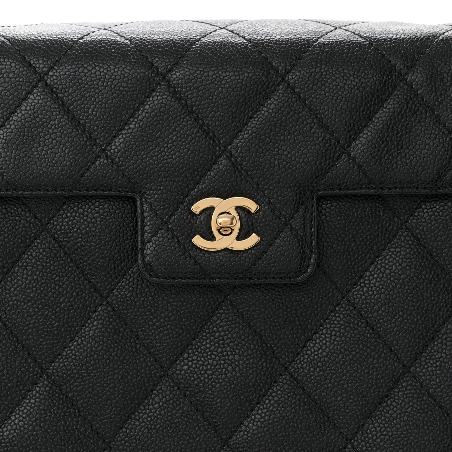 Caviar Quilted Single Flap Black