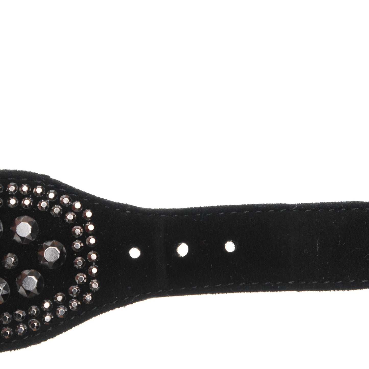 Calfskin Studded Ankle Strap Pumps 39.5 Black