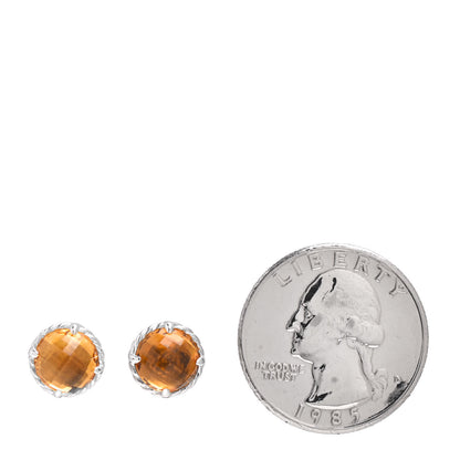 David Yurman Sterling Silver Citrine 8mm Chatelaine Earrings 2 of 4