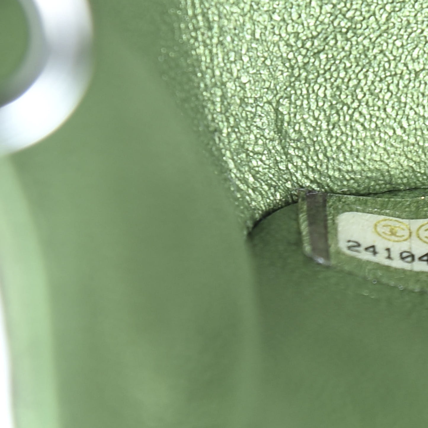 Iridescent Lambskin Quilted Mini Rectangular Flap Green