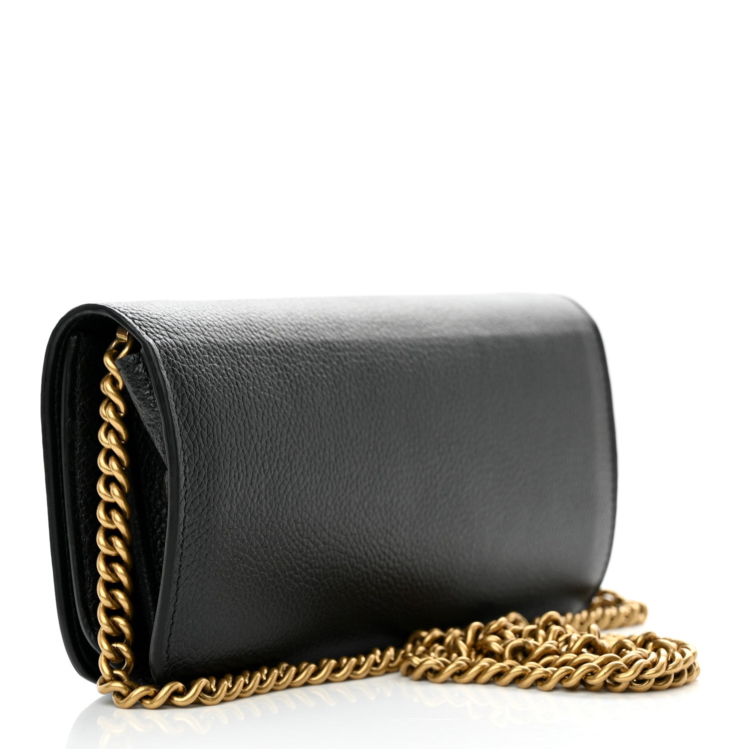 Balenciaga Grained Calfskin Logo Cash Continental Wallet on Chain Black White 3 of 10