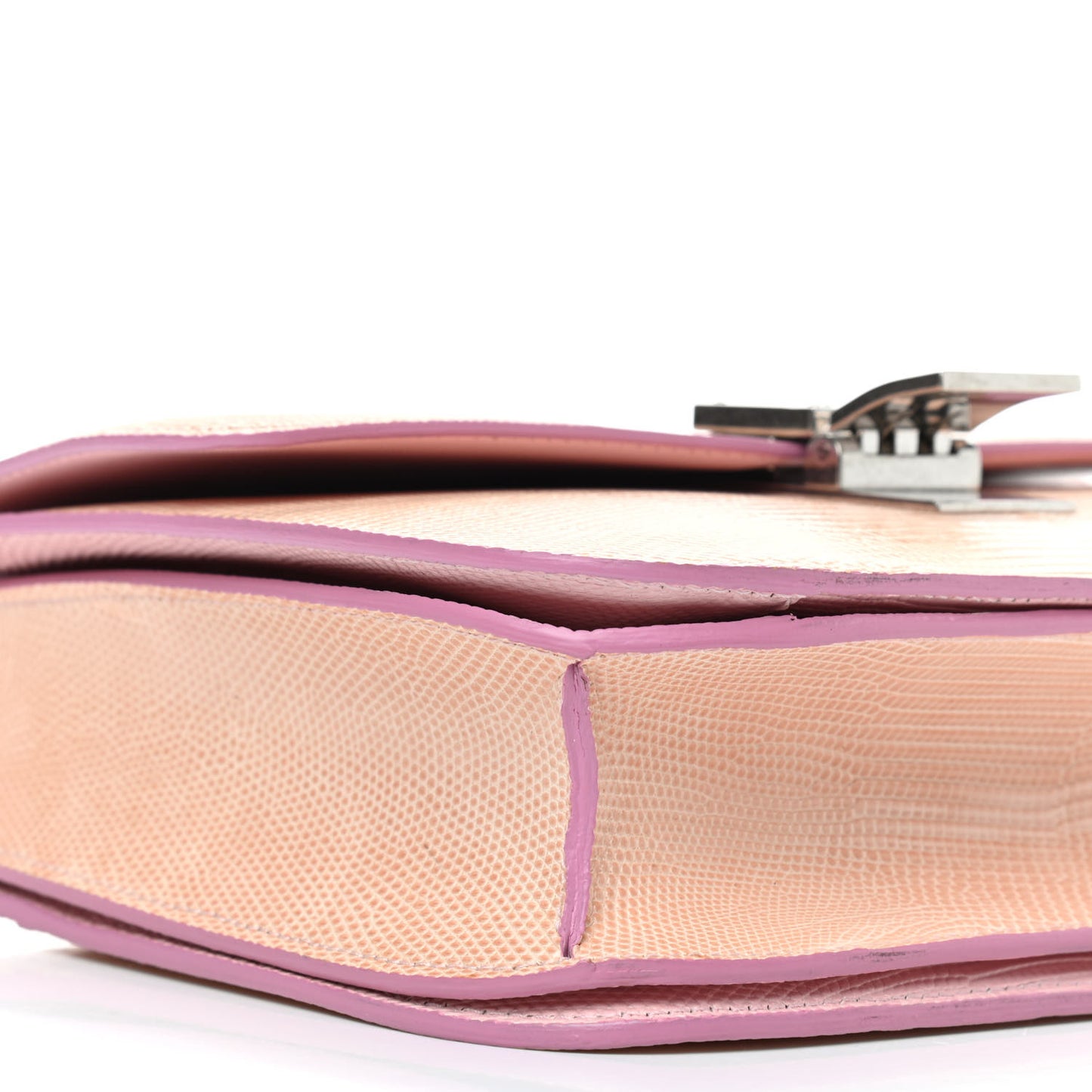 Lizard Medium Classic Box Flap Bag Pink