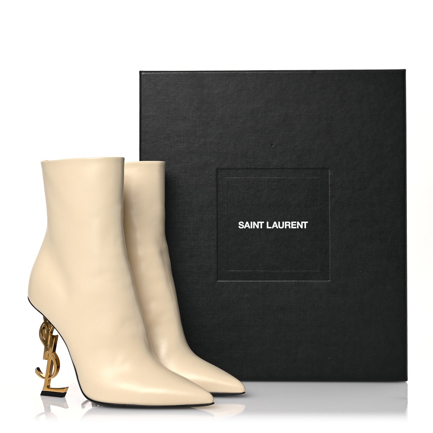 Calfskin Opyum 110 Ankle Boots 37.5 Real Beige