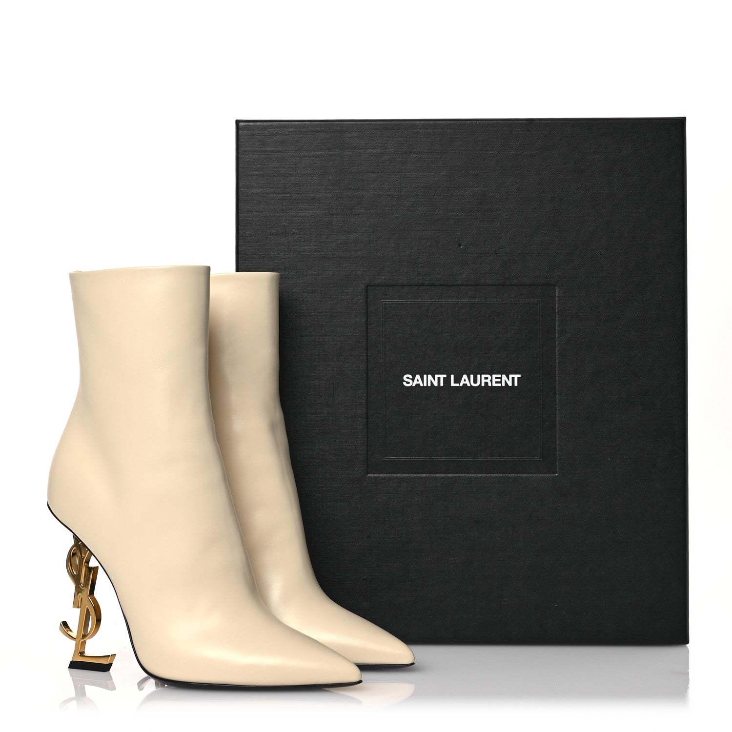 Saint Laurent Calfskin Opyum 110 Ankle Boots 37.5 Real Beige 11 of 11