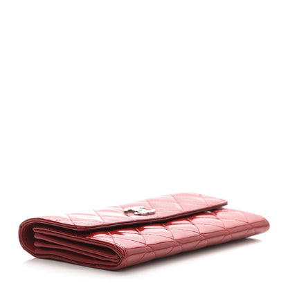 Chanel Patent Calfskin Quilted Large Brilliant Flap Wallet Dark Red 4 of 8
