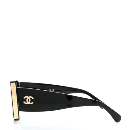 Chanel Acetate Rectangle Sunglasses 5435 Black 3 of 8