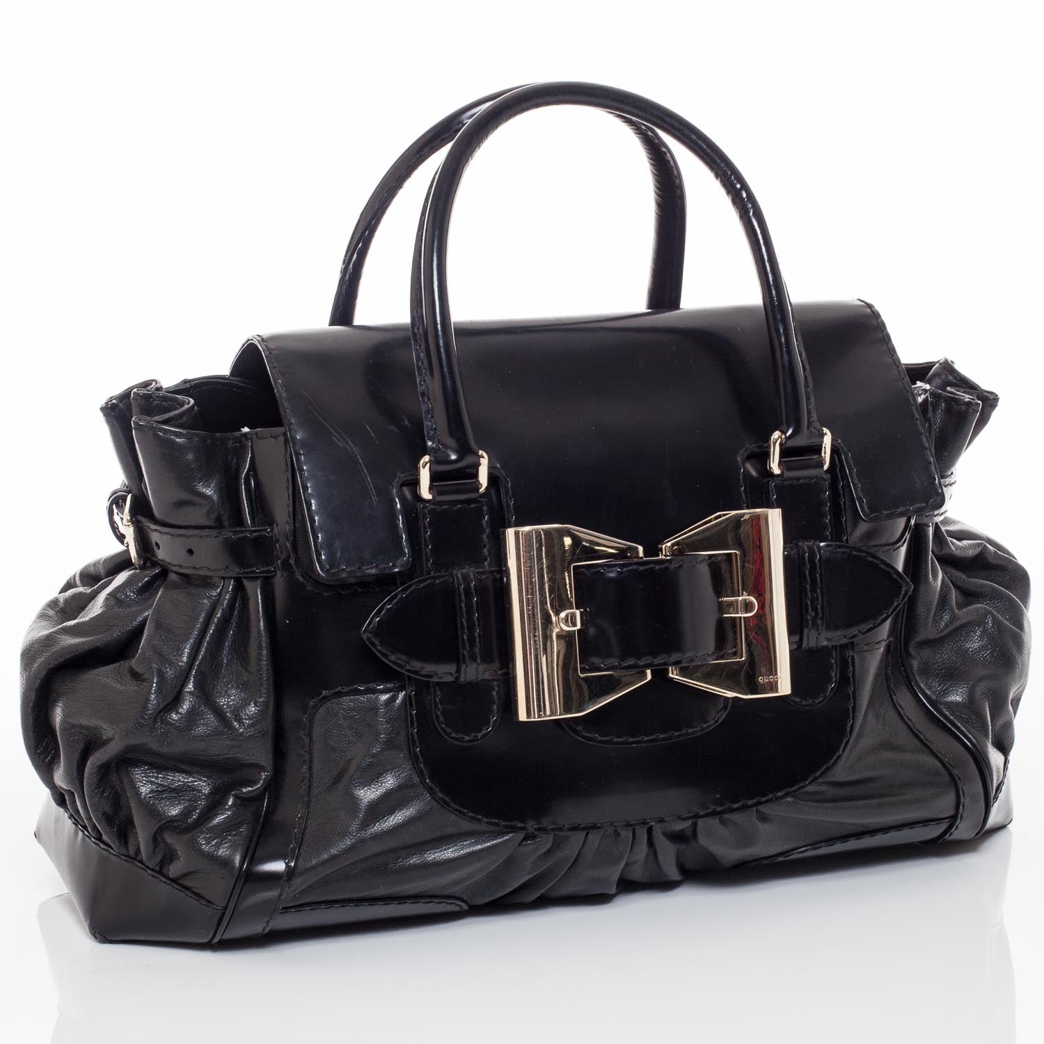 Gucci Leather Queen Tote Black 1 of 10