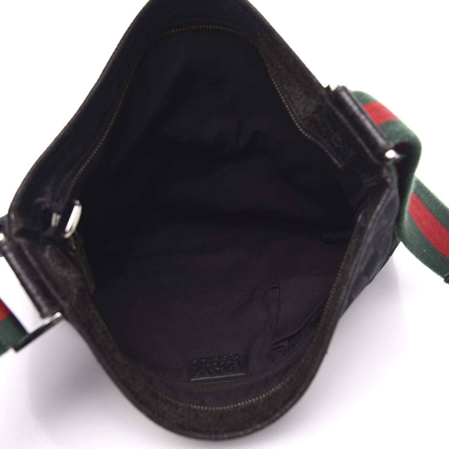 Gucci Monogram Web Medium Double Pocket Messenger Bag Black 5 of 14