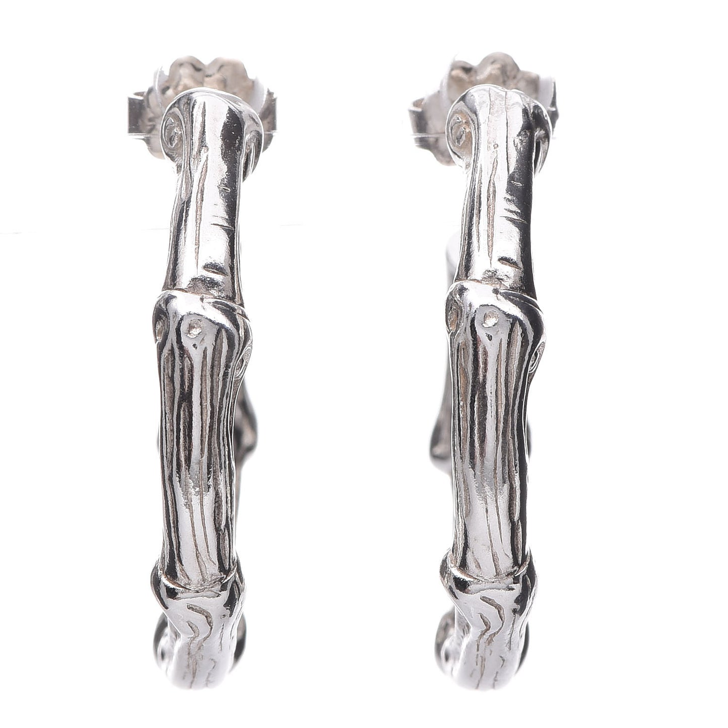 Sterling Silver Bamboo Hoop Earrings