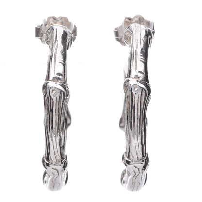 Tiffany Sterling Silver Bamboo Hoop Earrings 1 of 7