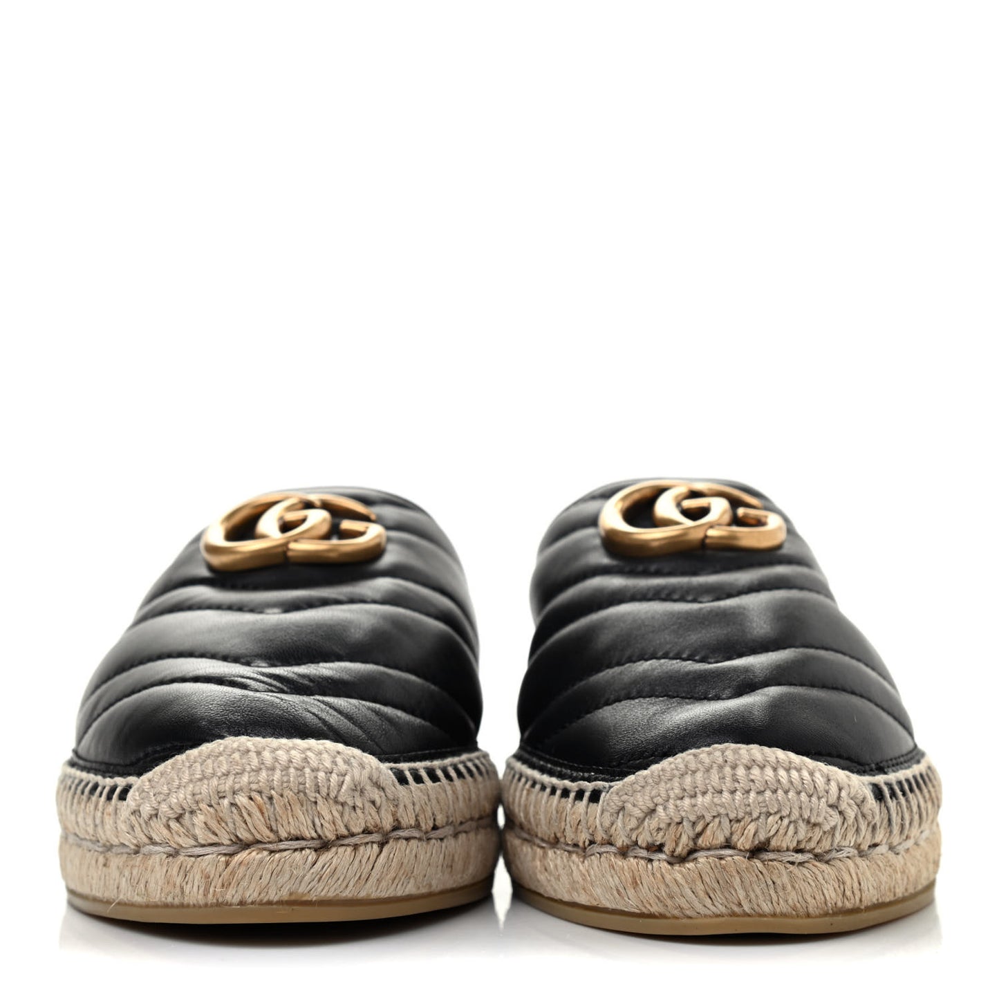 Nappa Matelasse GG Marmont Espadrille Slippers 37 Black