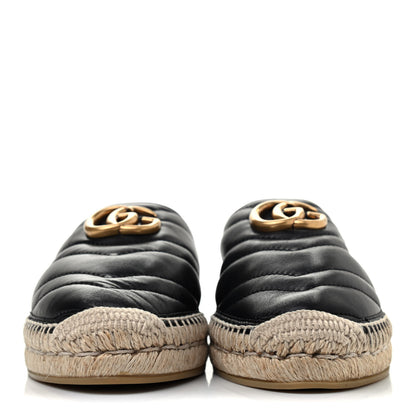 Gucci Nappa Matelasse GG Marmont Espadrille Slippers 37 Black 2 of 4