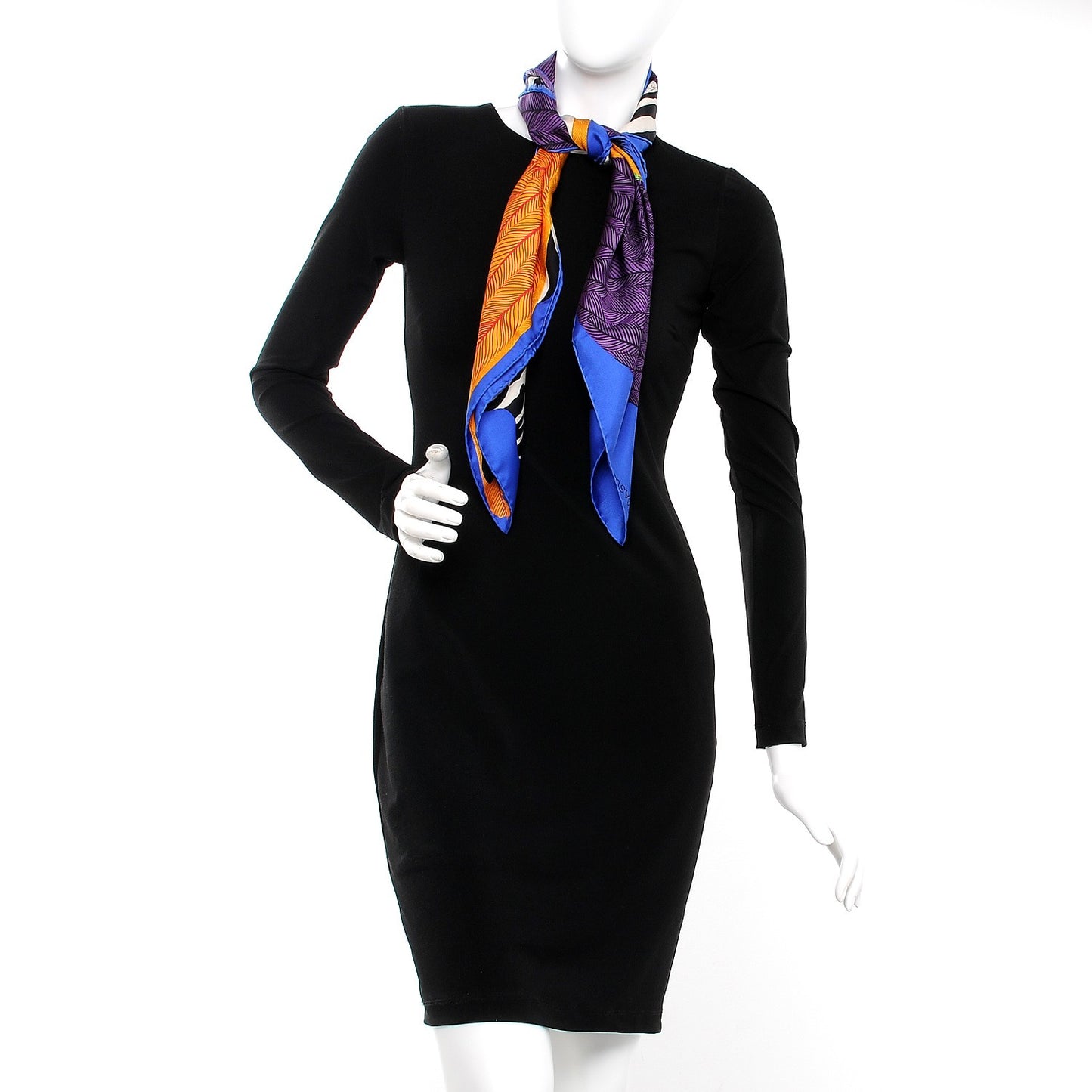 Silk Zebra Pegasus Scarf 90 Bleu Klein Violet Orange