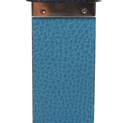 Gucci Dollar Calfskin 1973 Reversible Belt 100 40 Black Deep Cobalt 6 of 6
