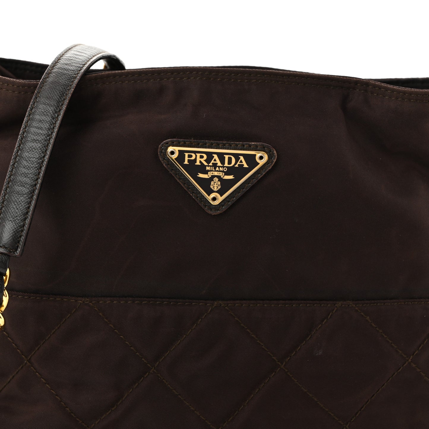 Nylon Tessuto Impuntu Quilted Shoulder Bag Corniola