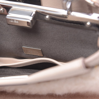 Fendi Shearling Shiny Nappa Micro Peekaboo Iconic Satchel Light Rose 7 of 11