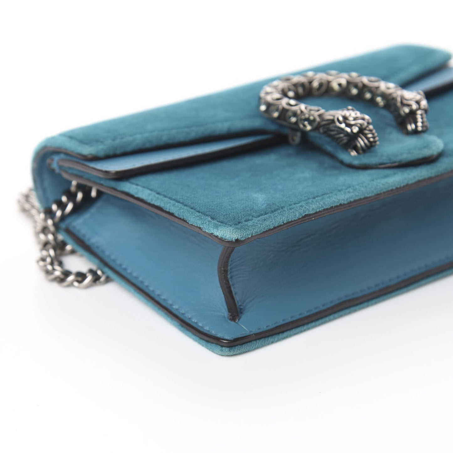 Velvet Super Mini Dionysus Shoulder Bag Pavone Cyan