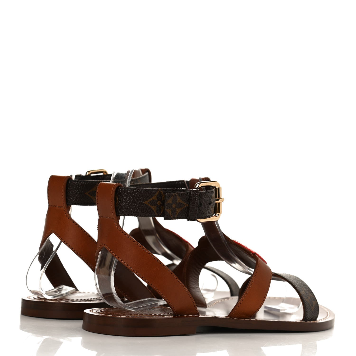 Louis Vuitton Calfskin Game On Playful Flat Sandals 37.5 Brown 4 of 10
