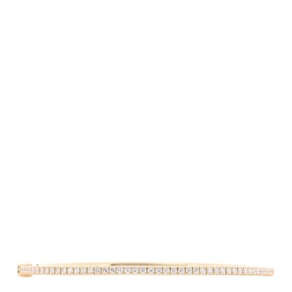 Tiffany 18K Yellow Gold Diamond Metro Hinged Bangle Bracelet 1 of 3