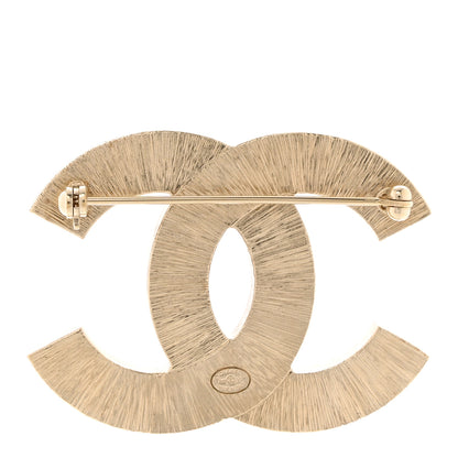 Chanel Metal Quilted CC Brooch Silver Gold 3 of 4