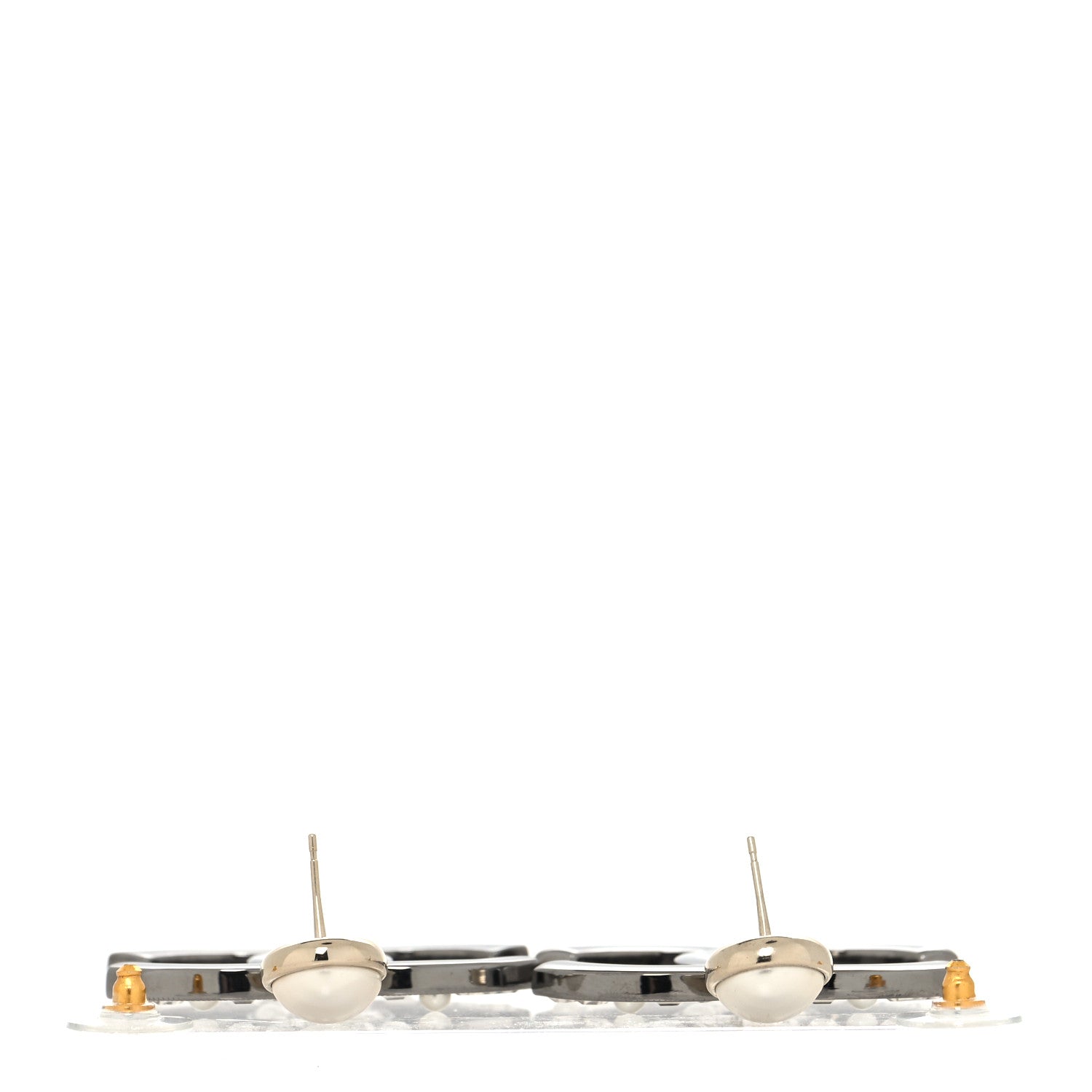 Chanel Crystal Baguette Pearl Bright Young Things CC Drop Earrings Silver 3 of 4