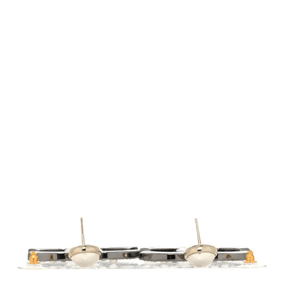 Chanel Crystal Baguette Pearl Bright Young Things CC Drop Earrings Silver 3 of 4