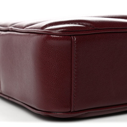 Saint Laurent Lambskin Chevron Quilted Medium Loulou Camera Bag  Rouge Cabernet 9 of 12
