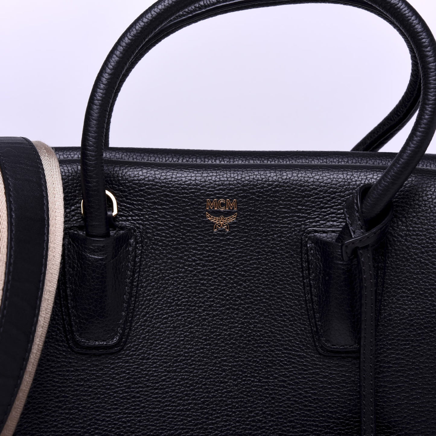 Grained Calfskin Medium Milla Tote Black